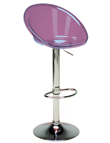 Transparent polycarbonate stool - Dimensions cm 49.5 x 45 x 84/104 h