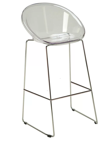 Transparent polycarbonate stool - Dimensions cm 49 x 50 x 100 h
