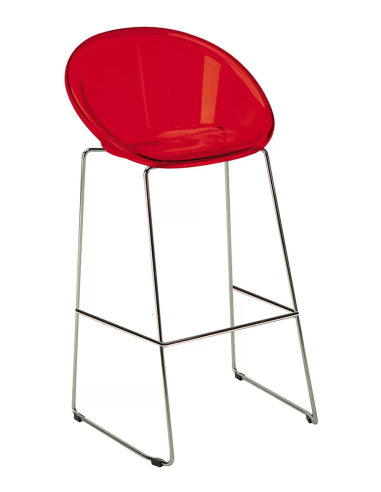 Transparent polycarbonate stool - Dimensions cm 49 x 50 x 100 h