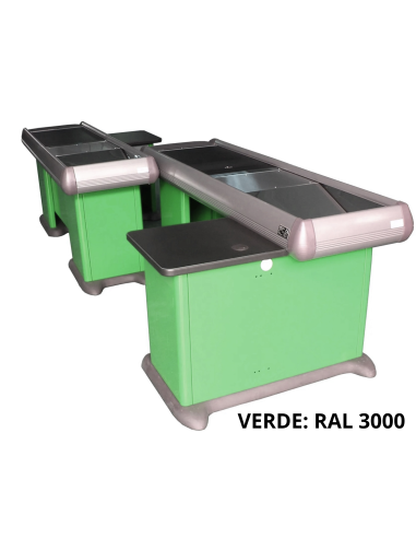Paired case bench - conveyor belt - cm 418 x 115.5 x 86 h