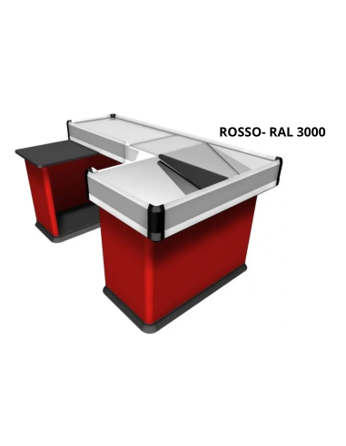 Static cash desk - Double tub - Scanner fitting - cm 200 x 113 x 88.5 h