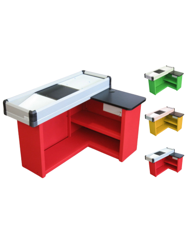 Static cash desk - Goods receipt tray - Service drawer with key - cm 160 x 55 x 88.5 h