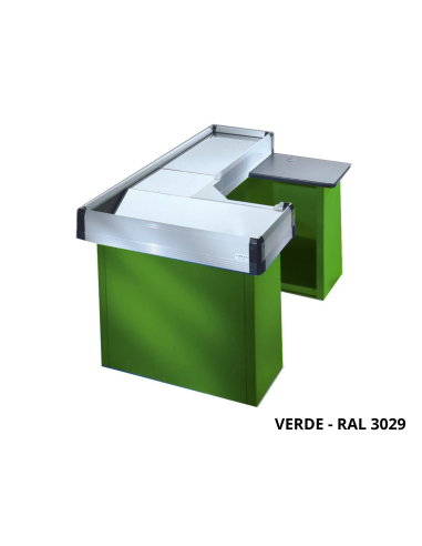 Static cash desk - Double tub - Scanner fitting - cm 160 x 103 x 88.5 h