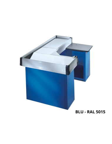 Static cash desk - Double tub - Scanner fitting - cm 160 x 103 x 88.5 h