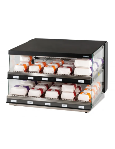 Professional countertop hamburger warmer with...