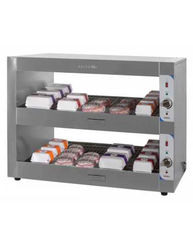 Vitrina calefactada para hamburguesas con 2...