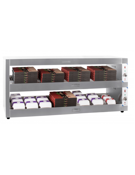 Vitrina calefactada para hamburguesas con 2 estantes - cm 180
