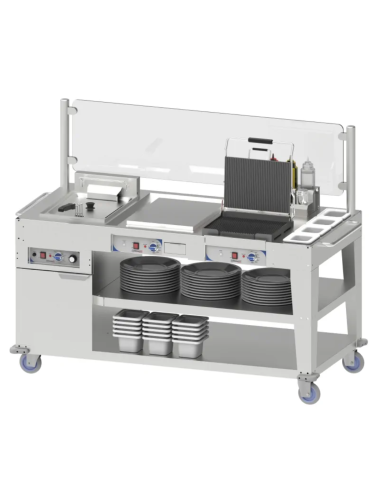 Professional Mobile Snack Cart with 12 Litre...