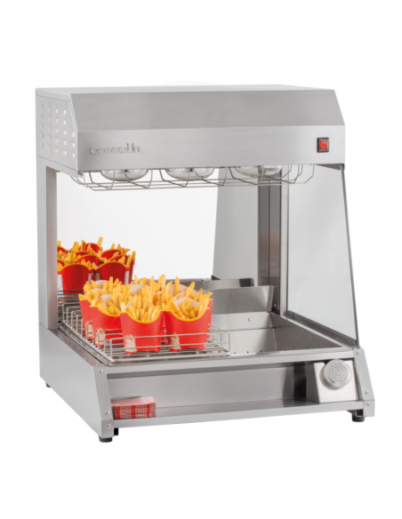Countertop Infrared French Fry Warmer with 3 Lamps and Salting Station