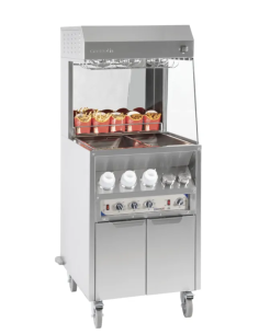 Professional French Fry Warmer with 3 Independent Sauce...