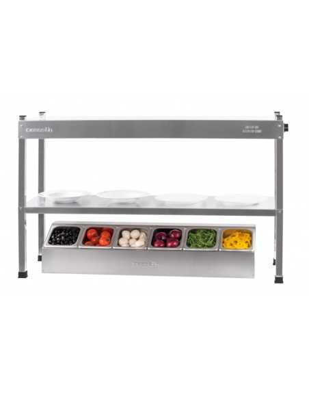 Neutral stainless steel ingredient holder with 6 compartments GN 1/6
