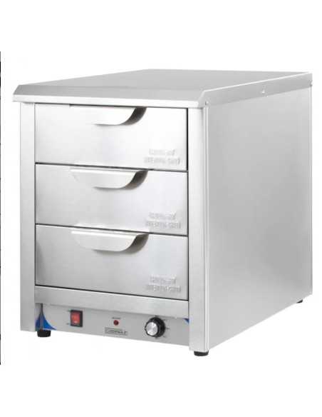 Cajonera calefactada profesional con 3 cajones GN 1/1 y humidificación