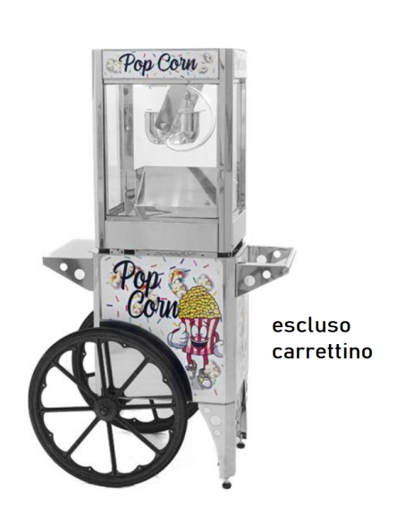 Máquina de palomitas de aceite- Capacidad gr.300/3 min - cm 50 x 40 x 72 h