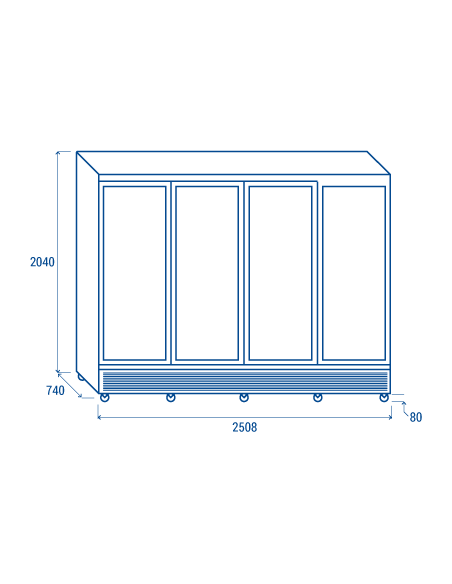 Refrigerator cabinet - Capacity lt 2248 - cm 250.8 x 74 x 204 h