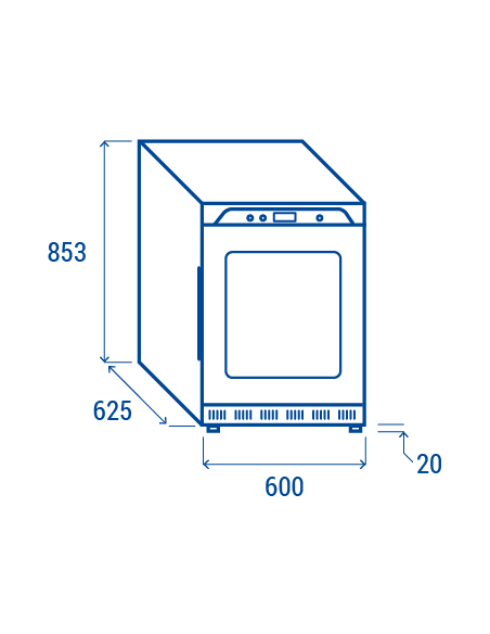 Vetrina refrigerata - Capacità 200 lt - cm 60 x 62.5 x 85.3 h