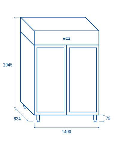 Refrigerator cabinet - Capacity 1255 lt - cm...