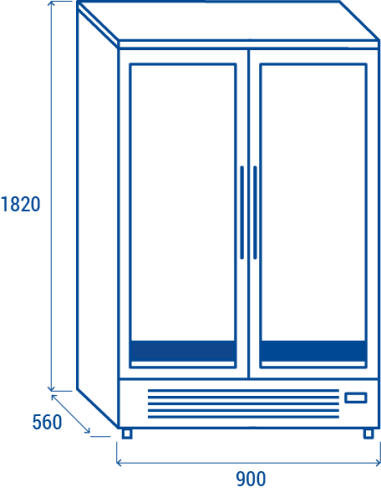 Maturing cabinet 458 litre - cm 90 x 56 x 182 h