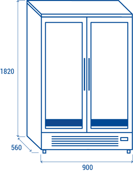 Armadio refrigerato per frollatura carne da 458 litri - cm 90 x 56 x 182 h