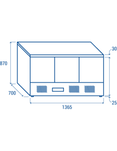 Refrigerated Salads - N. 3 doors - cm 136.5 x 70 x 87 h 2