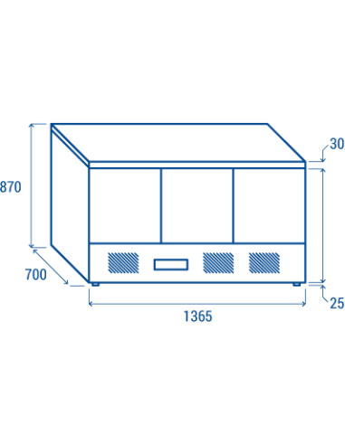 Saladette refrigerata - N. 3 porte - cm 136.5 x...
