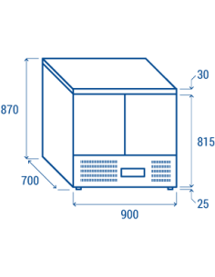 Ensaladas refrigeradas - N. 2 puertas - cm 90 x 70 x 87 h 2
