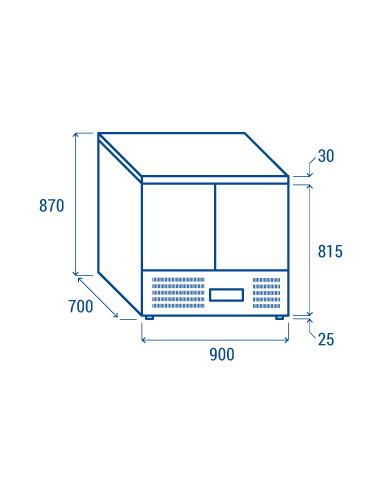 Refrigerated Salads - N. 2 doors - cm 90 x 70 x...