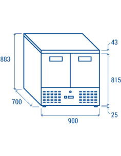 Saladette - N.2 doors - cm 90 x 70 x 88.3 h 2