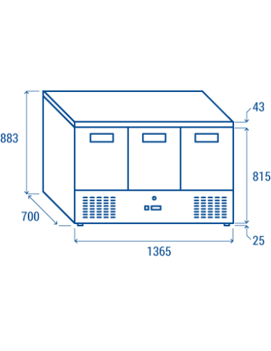 Saladette - N.3 porte - Temperatura -10°C /...