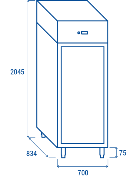 Freezer cabinet - Capacity 546 lt - cm 70 x 83.4 x 204.5 h