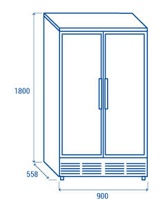 Refrigerator cabinet - Capacity 458 lt - cm 90 x 55.8 x... 2