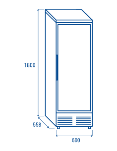 Frigorífico armario - Capacidad 293 lt - cm 60 x 55.8 x... 2