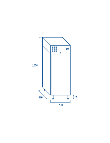 Refrigerator cabinet positive temperature +2°(+8°C - Capacity 550 lt cm 70 x 82 x 205 h