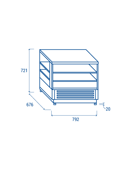copy of Counter display - Capacity lt 180 - Ventilated - cm 79.2 x 67.6 x 72.1 h