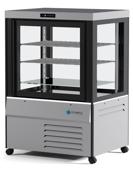 Vetrina Pasticceria e Gelateria con quattro lati vetro - Temperatura +2 /+10°C - cm 89 x 72 x128 h