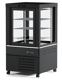 Pastry and ice cream display case with four-sided glass -... 2