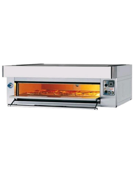 Horno de pizza eléctrico para 6 pizzas - Acabado acero inoxidable - cm 144 x 100 x 40h Horno de pizza eléctrico para 6 pizzas - Acabado acero inoxidable - cm 144 x 100 x 40h