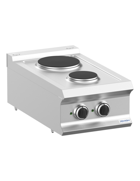 Professional electric stove with 2 round plates - Power kW 1.5 + 2.6 - cm 40 x 73 x 25 h