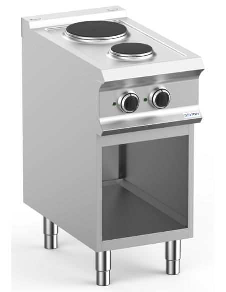 Cucina professionale elettrica con 2 piastre tonde - Potenza kW 1.5 + 2.6 - cm 40 x 73 x 85 h