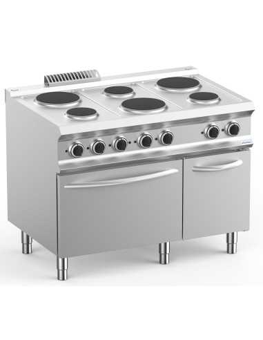 Professional electric stove with 6 round plates...