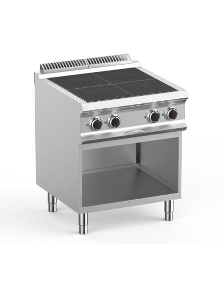 Cocina eléctrica profesional con 4 placas cuadradas rebajadas - Energía 4 x kW 2.5 - cm 70 x 73 x 85 h