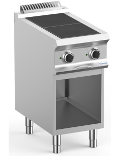 Professional electric stove with 2 lowered square plates...
