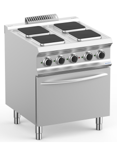 Cocina eléctrica profesional con 4 placas cuadradas -...
