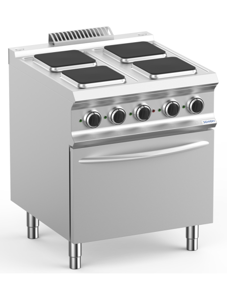 Professional electric stove with 4 square plates - Power 4 x kW 2.6 -Electric oven - cm 70 x 73 x 85 h