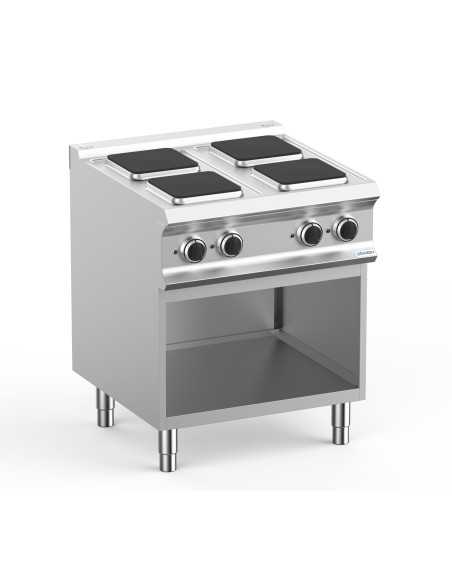Professional electric stove with 4 square plates - Power 4 x kW 2.6 - cm 70 x 73 x 85 h
