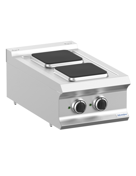 Cucina professionale elettrica con 2 piastre quadre - Potenza 2 x kW 2.6 - cm 40 x 73 x 25 h
