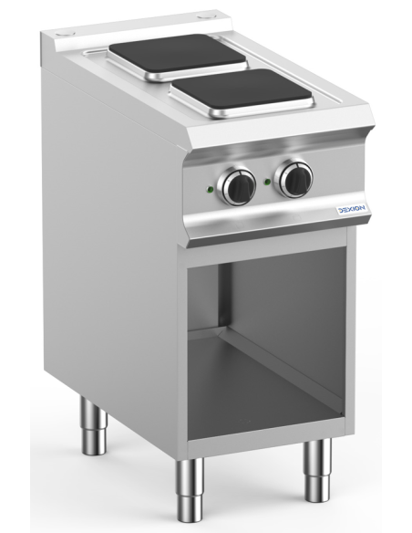 Professional electric stove with 2 square plates - Power 1 x kW 1.5 + 1 x kW 2.6 - cm 40 x 73 x 85 h