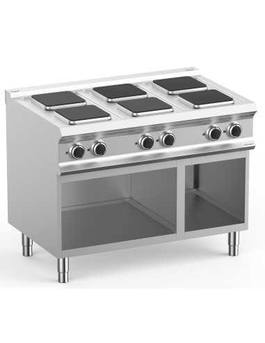 Professional electric stove with 6 square...
