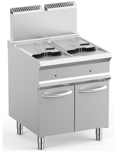 Professional gas fryer with 2 tanks 14 + 14...