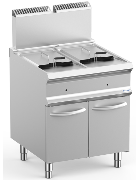 Professional gas fryer with 2 tanks 14 + 14 liters - Direct heating - cm 70 x 73 x 118 h