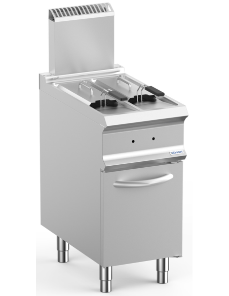 Professional gas fryer with 2 tanks 7 + 7 liters - Direct heating - cm 40 x 73 x 118 h